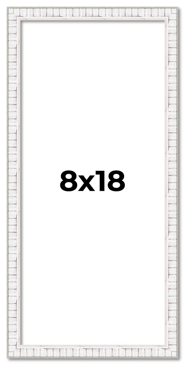 Panoramic Textured White Picture Frame - UV Acrylic, Foam Board Backing, Hanging Hardware